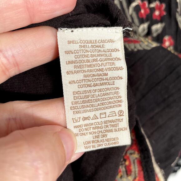 Free People Nomad Printed Formal Chiffon Black Combo Tunic Dress Large - Picture 10 of 11